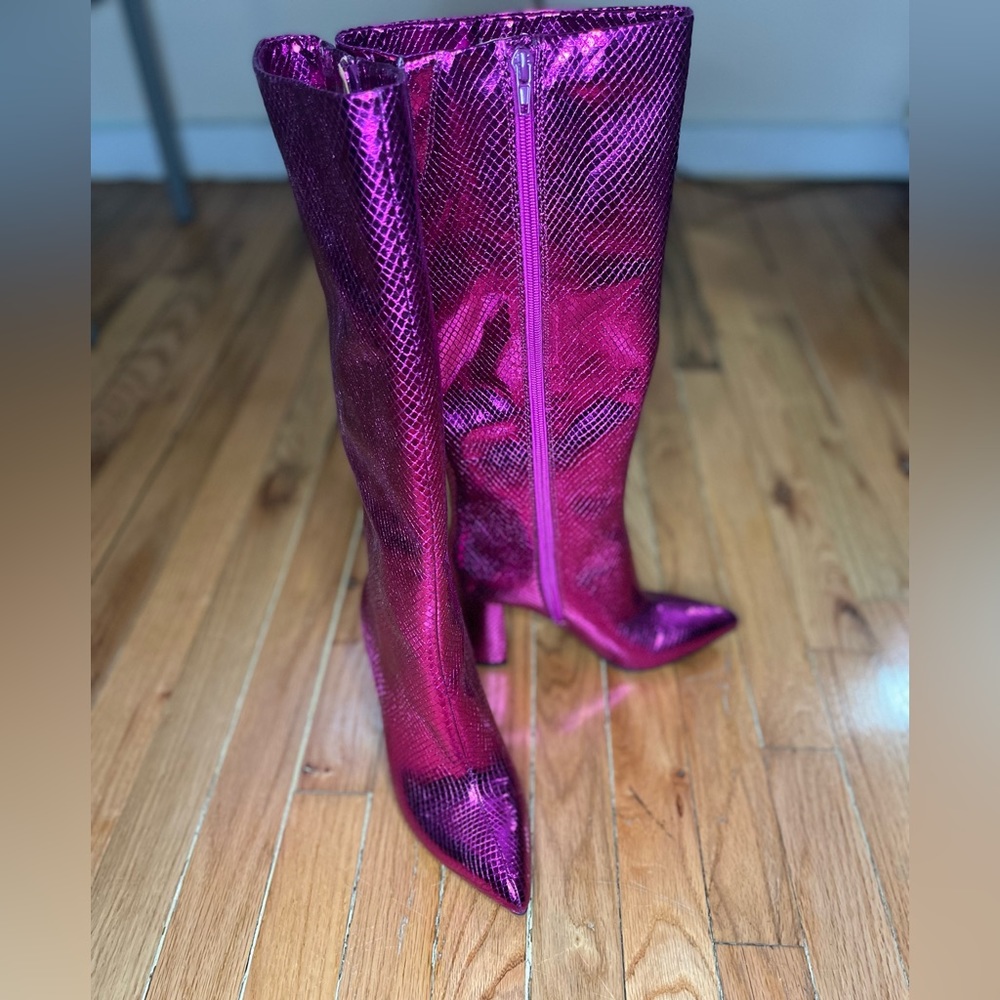 INC Women’s Pink Paiton Block-Heel Boots 7M